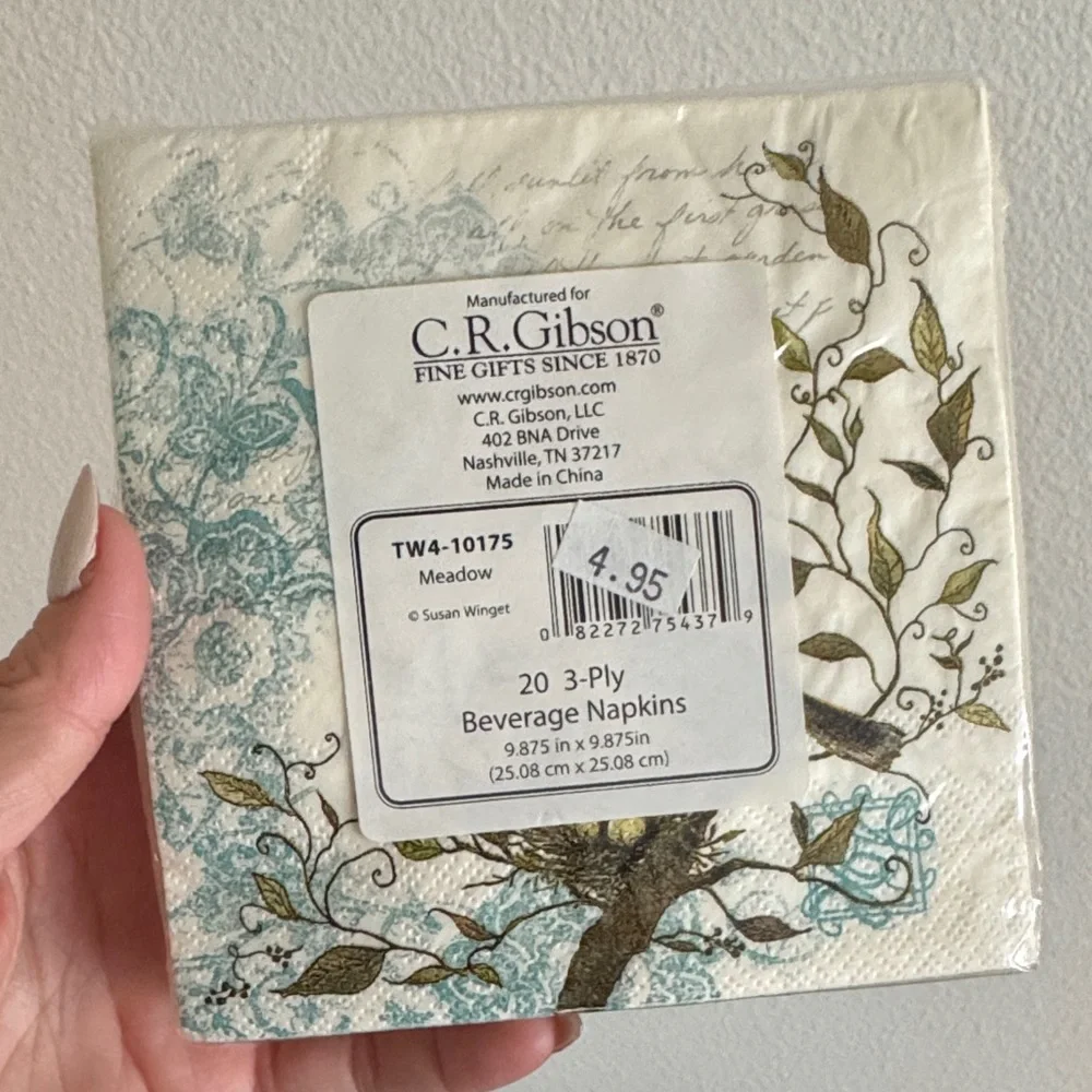 Bird and Nest Decorative Napkins 20 count cocktail - Picture 2 of 2